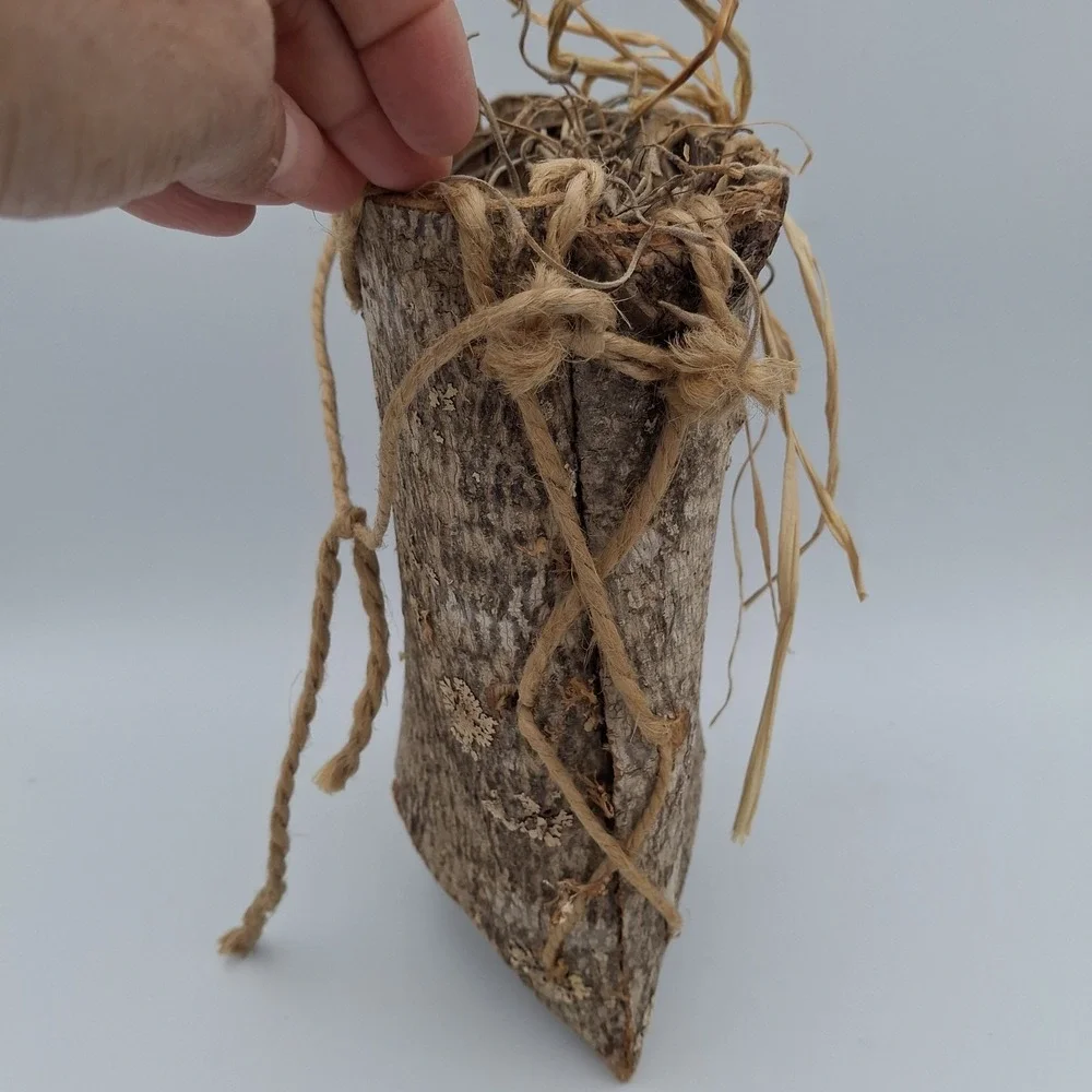 Vintage Wood‎ Bark Berry Basket (Appalachian?) Rustic Cabin Woods Decor Twigs 9